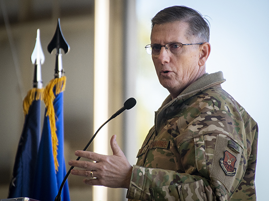 Air Force Global Strike maintainer works on bomber at Barksdale